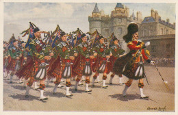 UR 14- PIPES AND DRUMS OF THE QUEEN' S OWN CAMERON HIGHLANDERS - ILLUSTRATEUR CONRAD LEIGH  - Regimientos