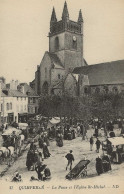 CPA29- QUIMPERLE- La Place Et L'Eglise Saint-Michel- Le Marché - Quimperlé