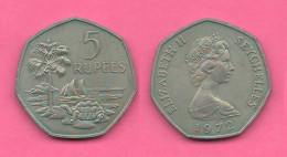 Seychelles 5 Rupees 1972 Nickel Rare Coin - Seychellen