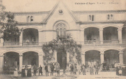 UR 18-(82) VALENCE D' AGEN - L' HOSPICE - ANIMATION - TAMPON MILITAIRE - 2 SCANS - Valence