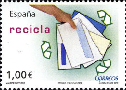 España 2010 Edifil 4541 Sello ** Valores Civicos Recicla Papel Michel 4481 Yvert 4186 Spain Stamp Timbre Espagne - Nuevos