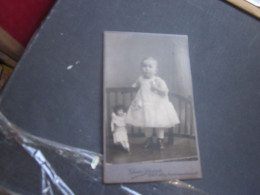 Old Cardboard Doll Toy Children Girl Gustav Schubert Wien Visit Portrait - Unclassified