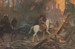 UR 23- " NAPOLEON DANS MOSCOU EN FEU " - ILLUSTRATEUR R. DELILLE - CARTE PUBLICITAIRE FARINE NESTLE  - Publicidad