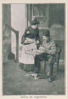 UR 23- " BILLET DE LOGEMENT "- SOLDAT  - CARTE PUB CHOCOLAT , CHICOREE A LA MENAGERE - DUROYON & RAMETTE , CAMBRAI - Sonstige & Ohne Zuordnung