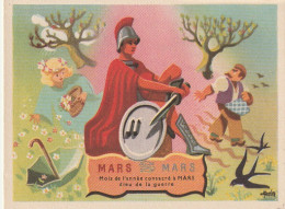 UR 23- " MARS , MARS DIEU DE LA GUERRE "- PUB ASPIRINE , USINES DU RHONE ( CARTE DE PESEE )- ILLUSTRATEUR  - Sonstige & Ohne Zuordnung