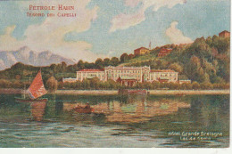 UR 24-( ITALIE ) LAC DE COME - HOTEL DE GRANDE BRETAGNE - CARTE PUBLICITAIRE PETROLE HAHN - 2 SCANS - Publicidad