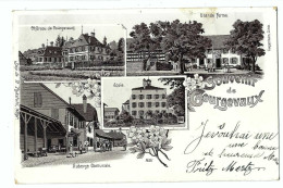 32459 - Souvenir De Courgevaux Multives Auberge Ecole Grande Ferme Château Litho 1902 - Sonstige & Ohne Zuordnung