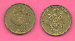 Seycelles 10 Cents 1982 Seicelles Brass  Coin - Seychellen