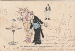 UR 26- " OH ! MOSIEU GUGUSS ' REGARDEZ  ..." - CARTE HUMORISTIQUE AVEC MAITRE D' HOTEL , CLOWNS ET SYPHON (N°1) - 1900-1949