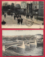 AD570 93 SEINE SAINT DENIS SAINT DENIS PLACE DE LA GARE  TRAMWAY ET PONT DE LA GARENNE LOT DE  2 CPA - Saint Denis