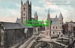 R551296 Plymouth. St. Andrew Church And Guild Hall Square. Valentine Series. 190 - Welt