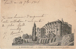 VE 6-(87) ROCHECHOUART - LE CHATEAU EN 1817 ( D' APRES UNE GRAVURE DU TEMPS )- 2 SCANS - Rochechouart