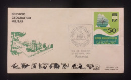 D)1974, URUGUAY, FIRST DAY COVER, ISSUE, MILITARY GEOGRAPHICAL SERVICE IN NATIONAL DEVELOPMENT, FDC - Uruguay