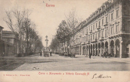 VE 8-( ITALIA ) TORINO - CORSO E MONUMENTO A VITTORIO EMANUELE  II - PRECURSEUR - 2 SCANS - Altri Monumenti, Edifici