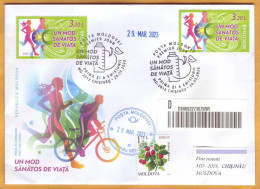 2023  Moldova  FDC ”Healthy Lifestyle”, Sports, Cycling, Running - Moldavie