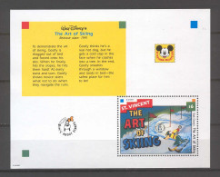 Disney St Vincent 1992 Goofy - The Art Of Skiing #1 MS MNH - Disney