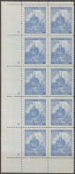 141/ Pof. 60, Greyish Blue; Corner 10-block, Plate Mark + - Ongebruikt