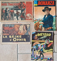 Lot De 4 Récits Complets METEOR N°57 BONANZA N°11 SUPPLEMENT De HURRAH  N°22  Magazine COQ HARDI KIT CARSON - Lots De Plusieurs BD