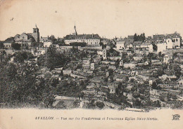 VE 14-(89) AVALLON - VUE SUR LES FOUDEREAUX ET L' ANCIENNE EGLISE SAINT MARTIN - 2 SCANS - Avallon