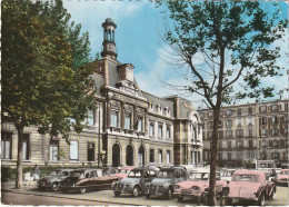 VE 17-(92) CLICHY - L' HOTEL DE VILLE  - AUTOMOBILES : 2 CV , AMI 6 , DS ...- CARTE COULEURS - 2 SCANS - Clichy