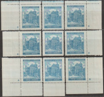 143/ Pof. 59, Green Blue; Small Corner Miniature, Plate Mark * - Unused Stamps