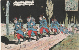 VE 24- " MAI : MARCHES D' EPREUVES " - SOLDAT AVEC SON BARDA - ILLUSTRATEUR MALESPINE (MALESPINA) - Humour