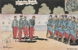 VE 24- " JUIN : INSPECTION GENERALE " - REVUE DES TROUPES - ILLUSTRATEUR MALESPINE (MALESPINA) - Humour