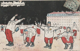 VE 24- " DECEMBRE , EXERCICES D' ASSOUPLISSEMENTS " - SOLDATS , SEANCE DE GYMNASTIQUE - ILL. MALESPINE (MALESPINA) - Humor