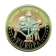 Belgium Medal 2008 Atomium Brussels 35mm Silver, Copper & Gold Plated 02131 - Sonstige & Ohne Zuordnung