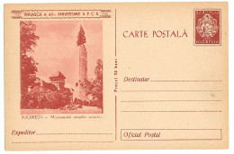 IP 61 C - 85 BUCURESTI, The Statue Of The Soviet Soldier, Romania - Stationery - Unused - 1961 - Postwaardestukken