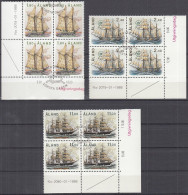 ALAND  28-30, 4erBlock, Gestempelt, Segelschiffe, 1988 - Aland