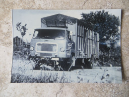 Photo Ancien Camion Modèle UNIC Avec Remorque à Latte Et Bâche - Transporteur à Identifier Papier Brillant 10/15 Cm - Non Classés