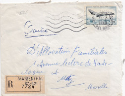 36895# LETTRE FRANCHISE POSTALE PARTIELLE RECOMMANDE Obl 67 MARIENTHAL BAS RHIN 1968 METZ MOSELLE - 1961-....