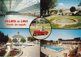 UR Nw33-(38) VILLARD DE LANS - CARTE MULTIVUES : PATINOIRE , PISCINE , JARDIN - ENFANT DANS VOITURE A PEDALES - Villard-de-Lans