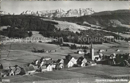 12315921 Gonten Ortsansicht Mit Kirche Blick Zum Saentis Appenzeller Alpen Gonte - Andere & Zonder Classificatie