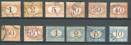 REGNO 1870-94 SEGNATASSE SERIE CPL. 12 VALORI USATA - Impuestos