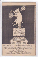 JUDAICA : (carte Postale Antisémite) Cochon - Franc Maçonnerie - Bon état - Judaisme