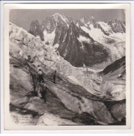 Photo 1936 De Lucien Gauthier : Le Glacier Du Géant Contresignée (Chamonix) - Format 17x17 Cm Papier épais (autographe) - Chamonix-Mont-Blanc