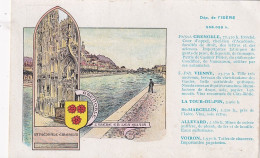 UR Nw44-(38) DEPARTEMENT DE L'ISERE - GRENOBLE , CATHEDRALE ET LES QUAIS - ILLUSTRATEUR - CARTE PUB. PASTILLES VALDA  - Reclame