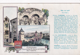 UR Nw44-(46) DEPARTEMENT DU LOT - CAHORS , MAISON HENRI IV , PONT VALENTRE - ILLUSTRATEUR - CARTE PUB. PASTILLES VALDA  - Publicidad