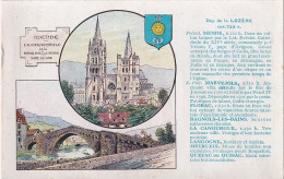 UR Nw44-(48) DEPARTEMENT LOZERE - MENDE , CATHEDRALE ET PONT NOTRE DAME- ILLUSTRATEUR - CARTE PUB. PASTILLES VALDA  - Publicidad