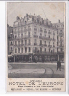 GRENOBLE: Hôtel De L'europe, Place Grenette Et Rue Félix-poulat, Restaurant, Installation Moderne - état - Grenoble