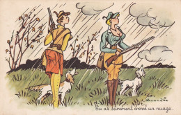 UR Nw45- TU AS SUREMENT CREVE UN NUAGE - COUPLE DE CHASSEUSES SOUS LA PLUIE - ILLUSTRATEUR BONNOTTE - Bonnotte