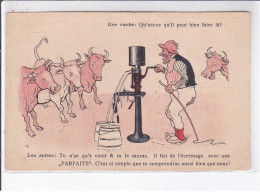 PUBLICITE: Encrémeuse "la Parfaite" De Burmeister Et Wain, Vaches Qui Parlent à Un Homme - Très Bon état - Advertising