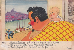 UR Nw45- MARIUS EXAGERE  - MARIUS AVEC SON FILS - EDIT. MIREILLE - ILLUSTRATEUR F. BOURGEOIS - Bourgeois