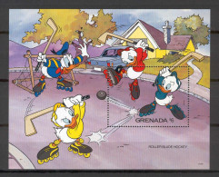 Disney Grenada 1992 Roller Blade Hockey MS MNH - Disney
