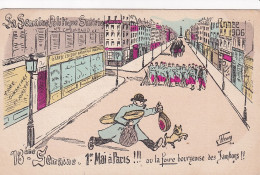 UR Nw46- LA SEMAINE POLITIQUE SATIRIQUE( 18e SEMAINE ) ANNEE 1906 - 1er MAI A PARIS - ILLUSTRATEUR FLEURY - Autres & Non Classés