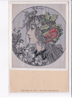 ILLUSTRATEURS Art Nouveau : Carte Sur Soie "l'Hiver" - Bon état (un Leger Pli D'angle) - Autres & Non Classés