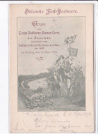 PUBLICITE: Gruss Vom Ersten Radfahrer-blumen-corso Der Saarstädte, 1887, Vélo - Très Bon état - Publicidad