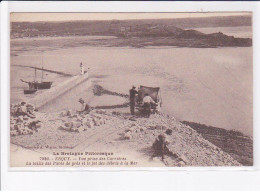 ERQUY - Vue Prise Des Carrières - La Taille Des Pavés De Grès Et Le Jet Des Débrits à La Mer - Très Bon état - Erquy